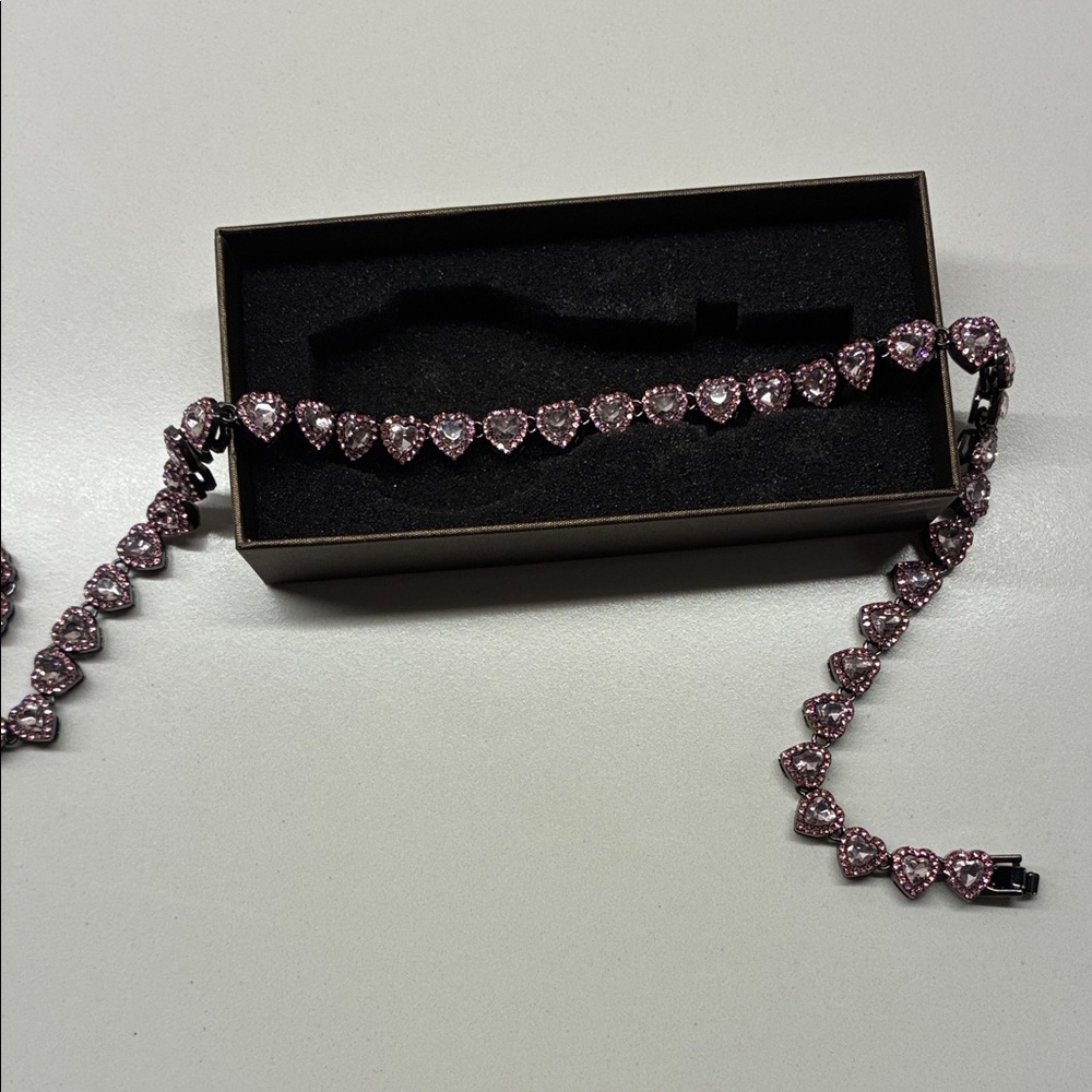 22 inch Moissanite Diamond Heart Cluster Necklace